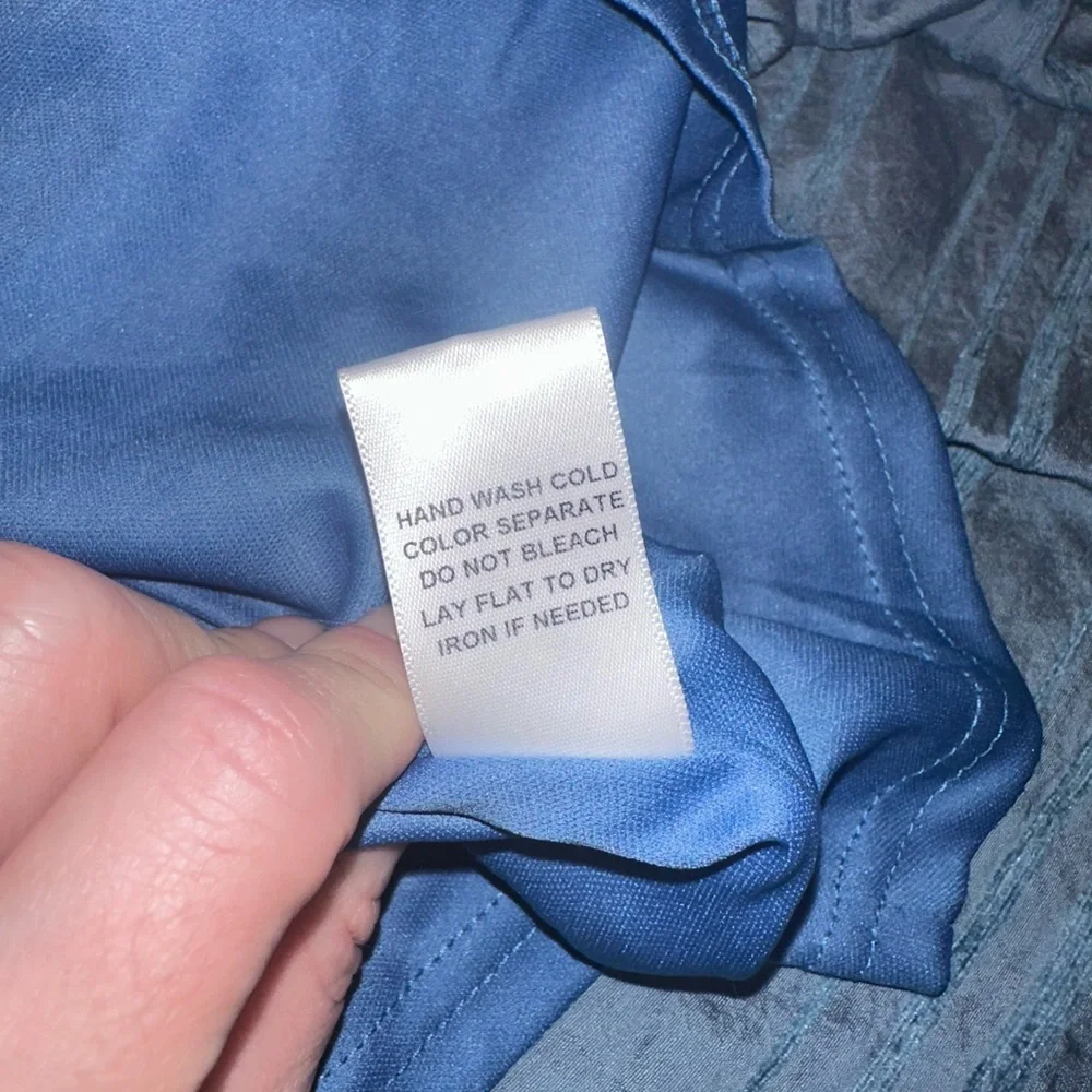 NWT Altar’d State Size Medium Blue‎ Textured Striped Tie Straps Dress - Picture 13 of 14
